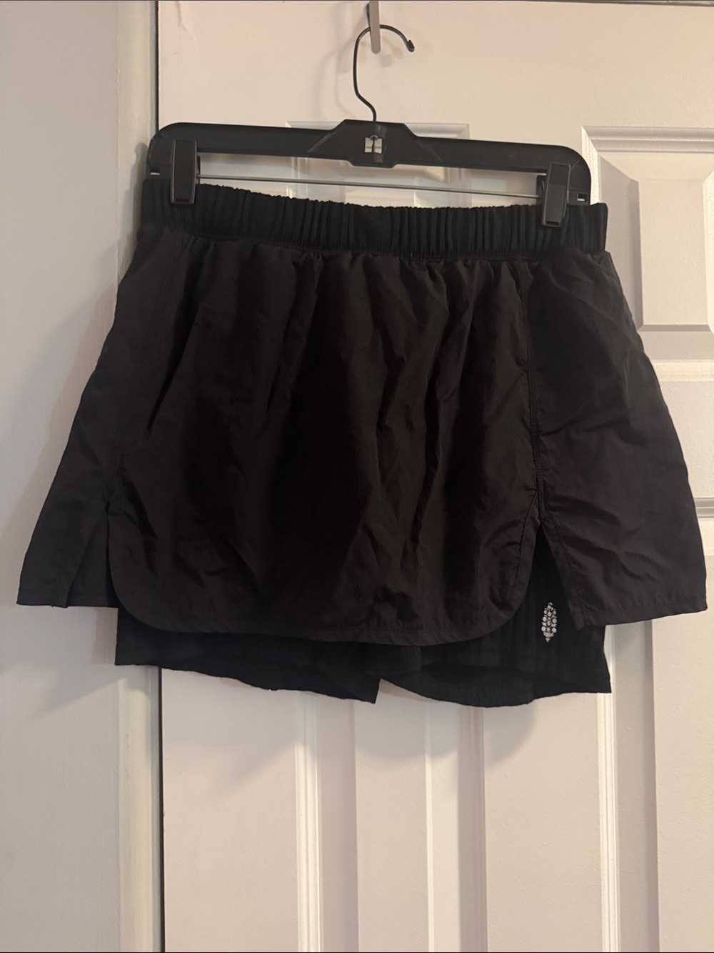 Free People Black Elastic Waist Skort